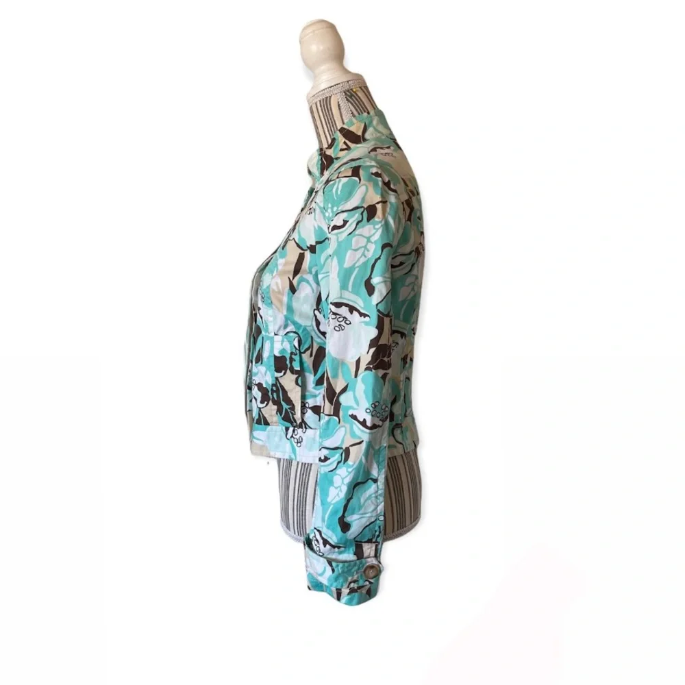 AIGNER Women’s Floral Lightweight Jacket Chinese Collar Size 6